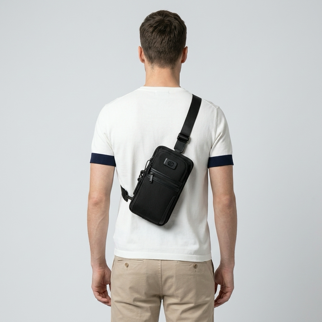 Q-BORSELLO Crossbody Bag – Ballistic Nylon & Top-Grain Leather