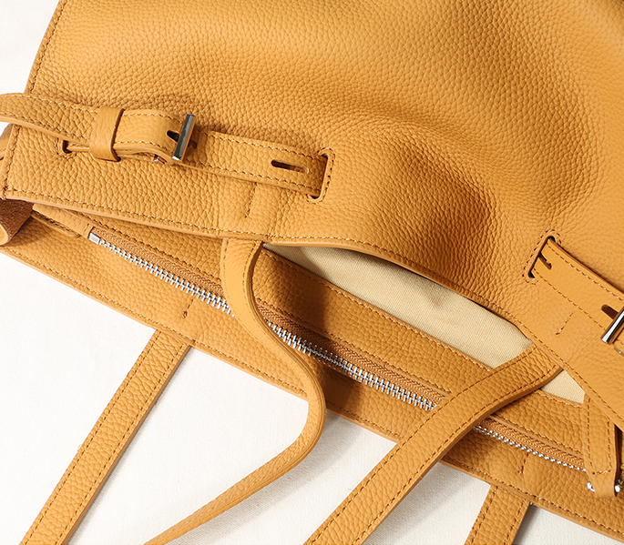 Q-ELEGANZA Full-Grain Leather Tote Bag for Women – Lightweight, Roomy Shoulder & Handbag