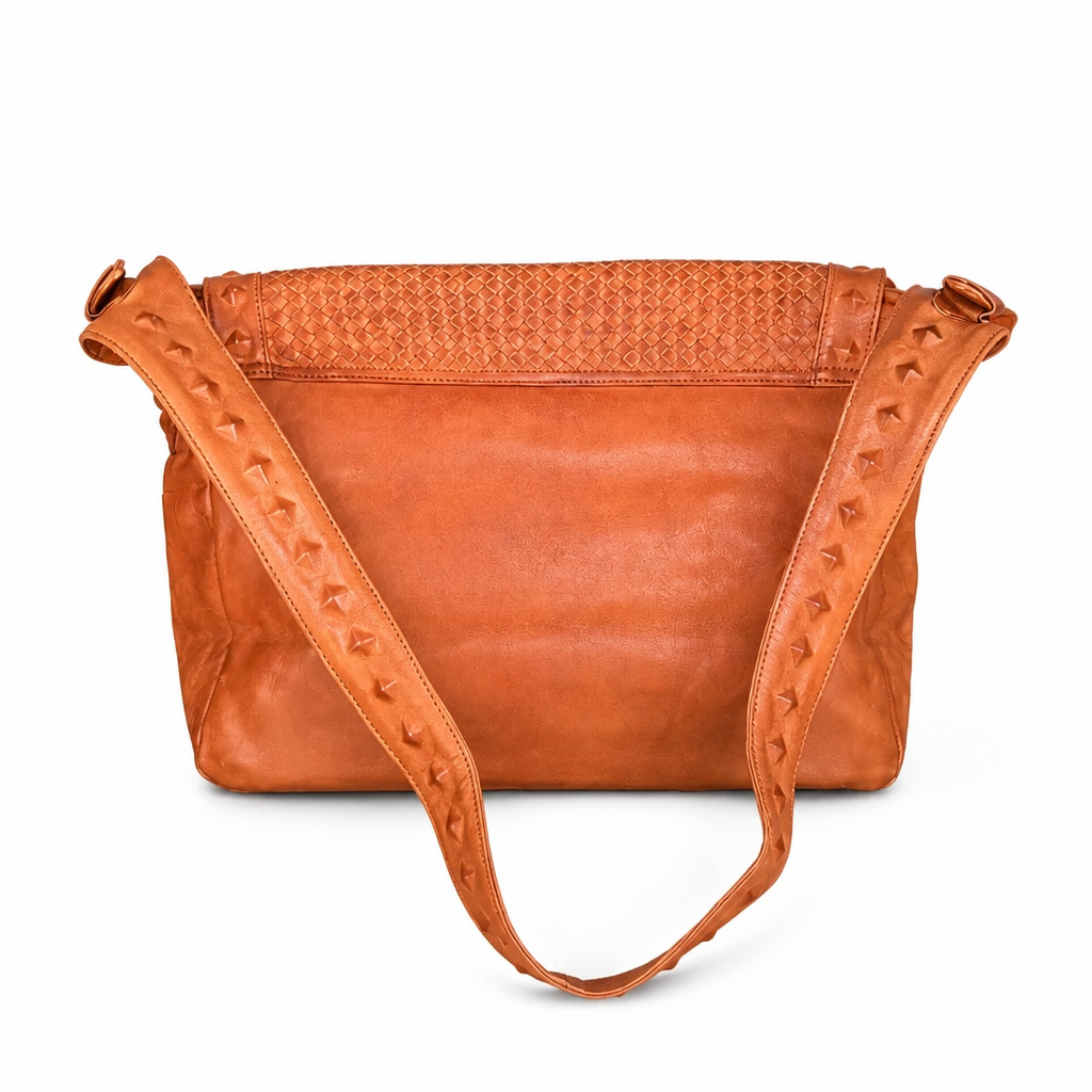 QUQUITO Italian Leather Laptop Messenger Bag for Women