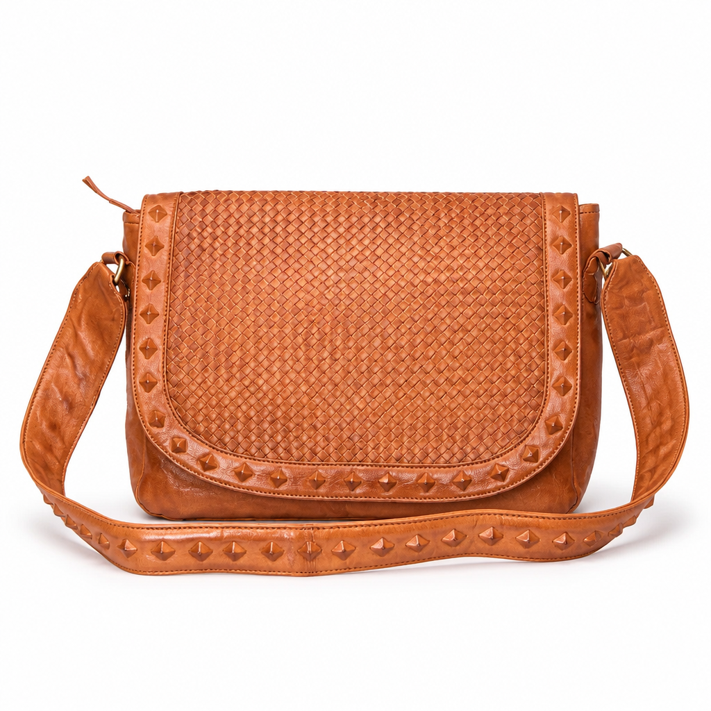 QUQUITO Italian Leather Laptop Messenger Bag for Women