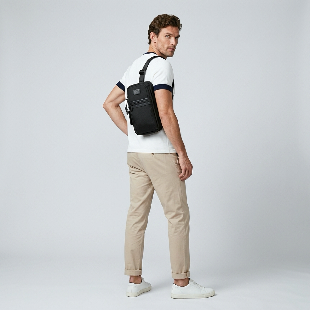 Q-BORSELLO Crossbody Bag – Ballistic Nylon & Top-Grain Leather
