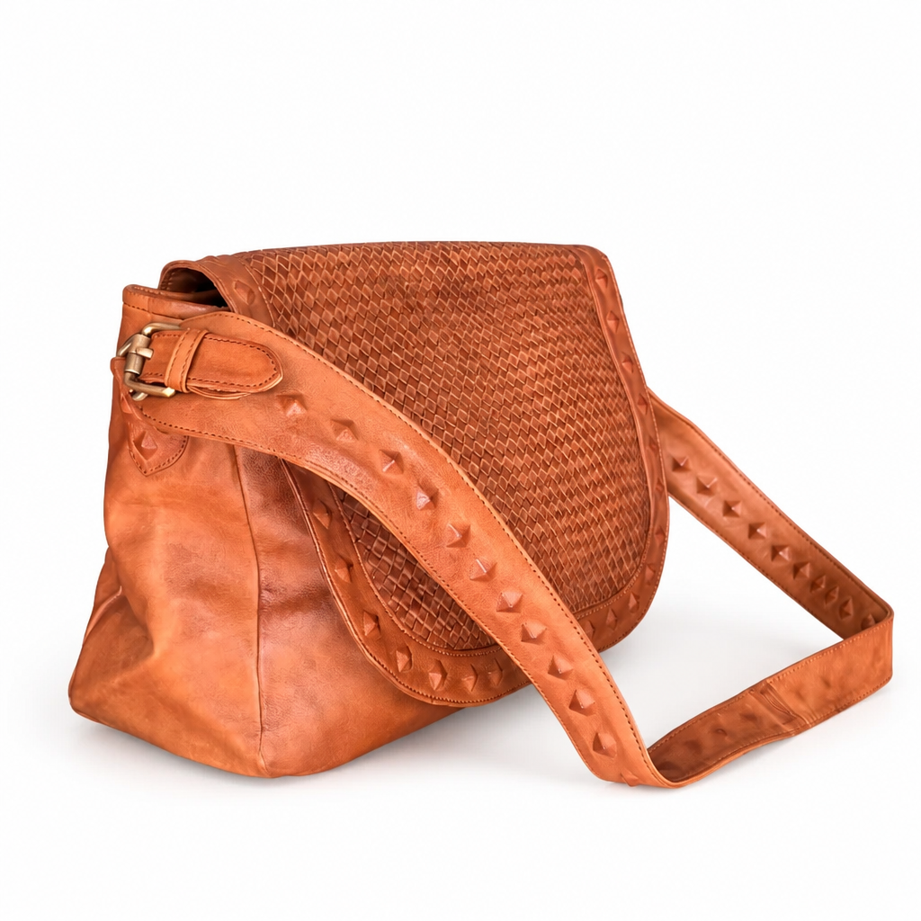QUQUITO Italian Leather Laptop Messenger Bag for Women