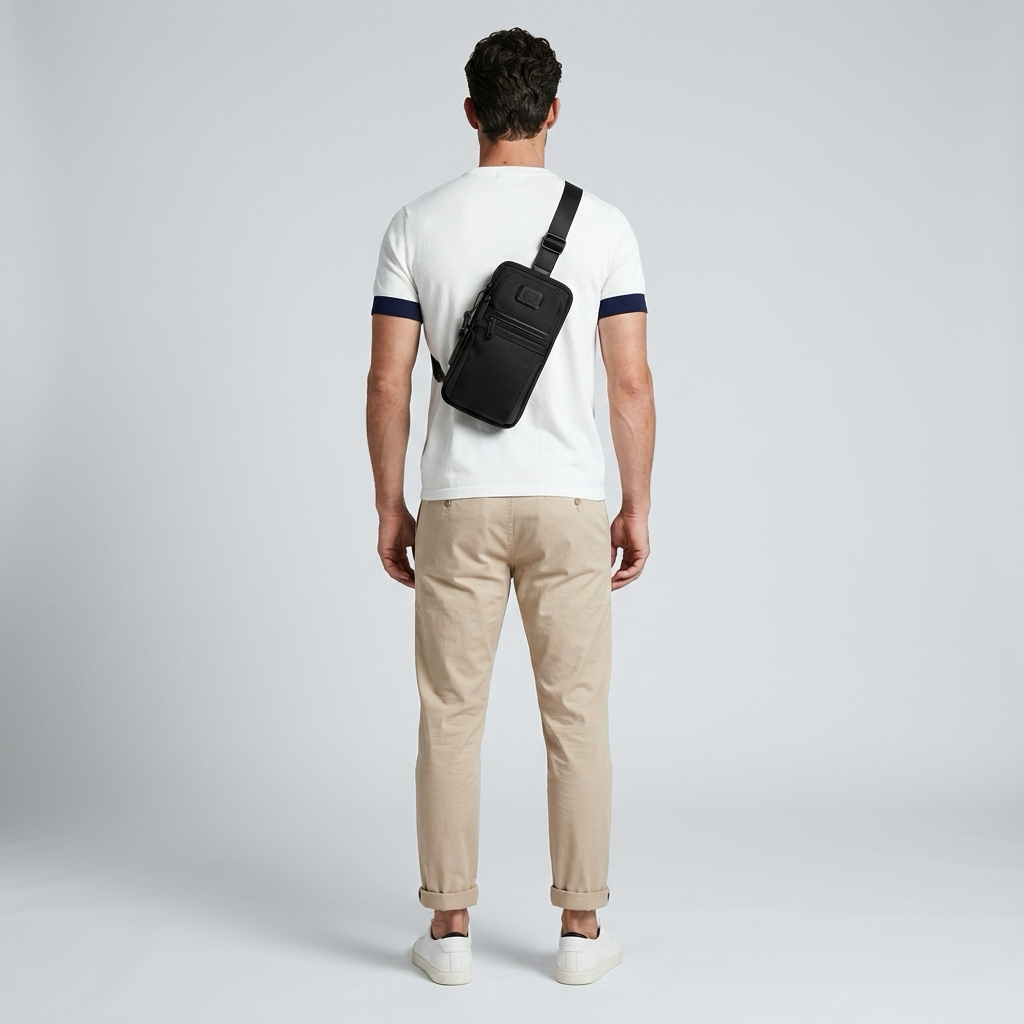 Q-BORSELLO Crossbody Bag – Ballistic Nylon & Top-Grain Leather