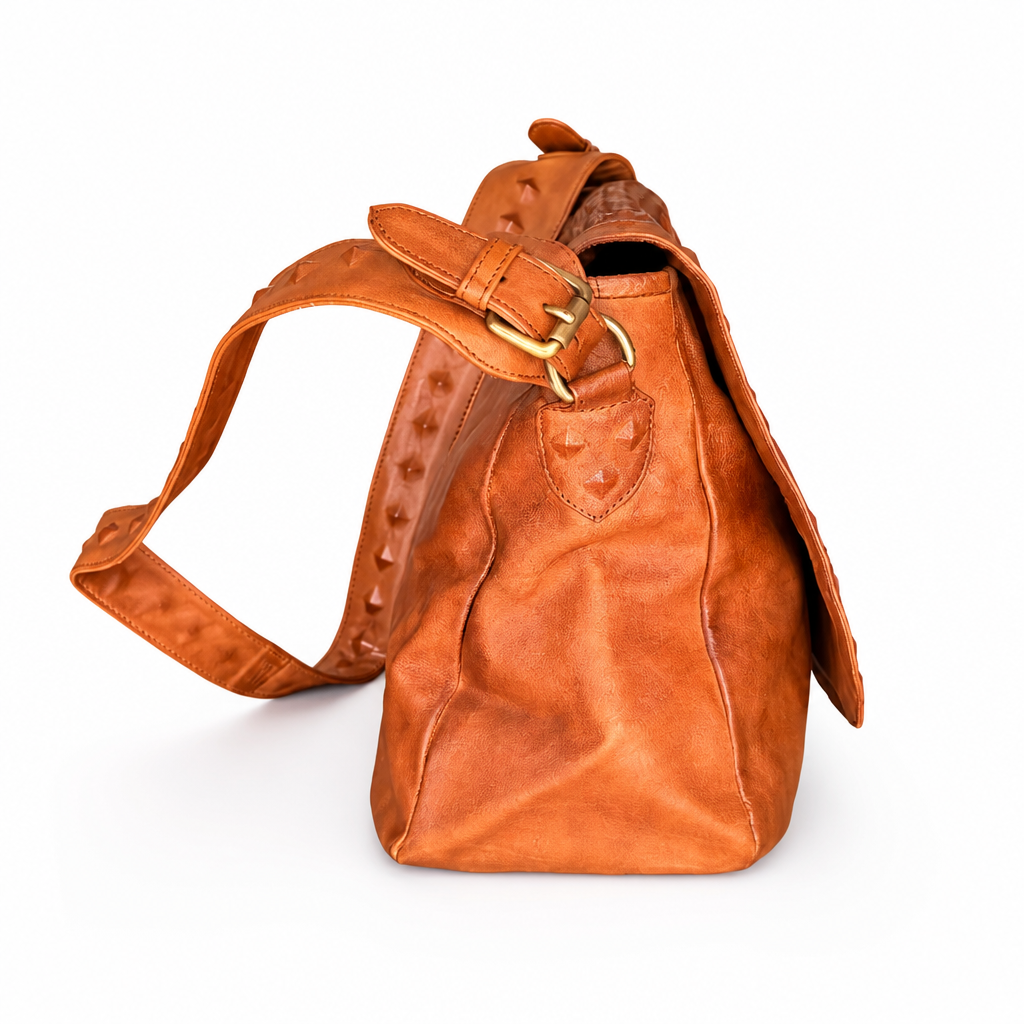 QUQUITO Italian Leather Laptop Messenger Bag for Women