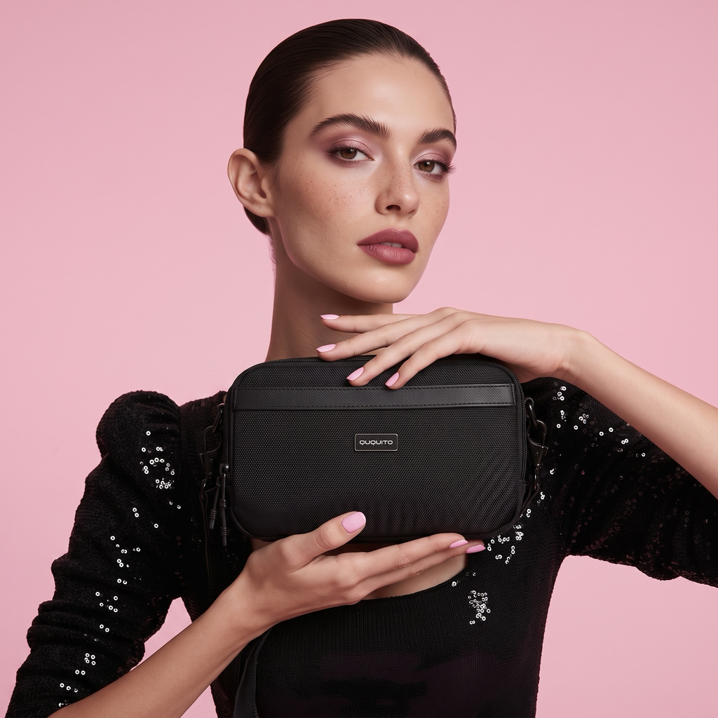 Q-VAIRO Ballistic Nylon & Genuine Leather Handbag