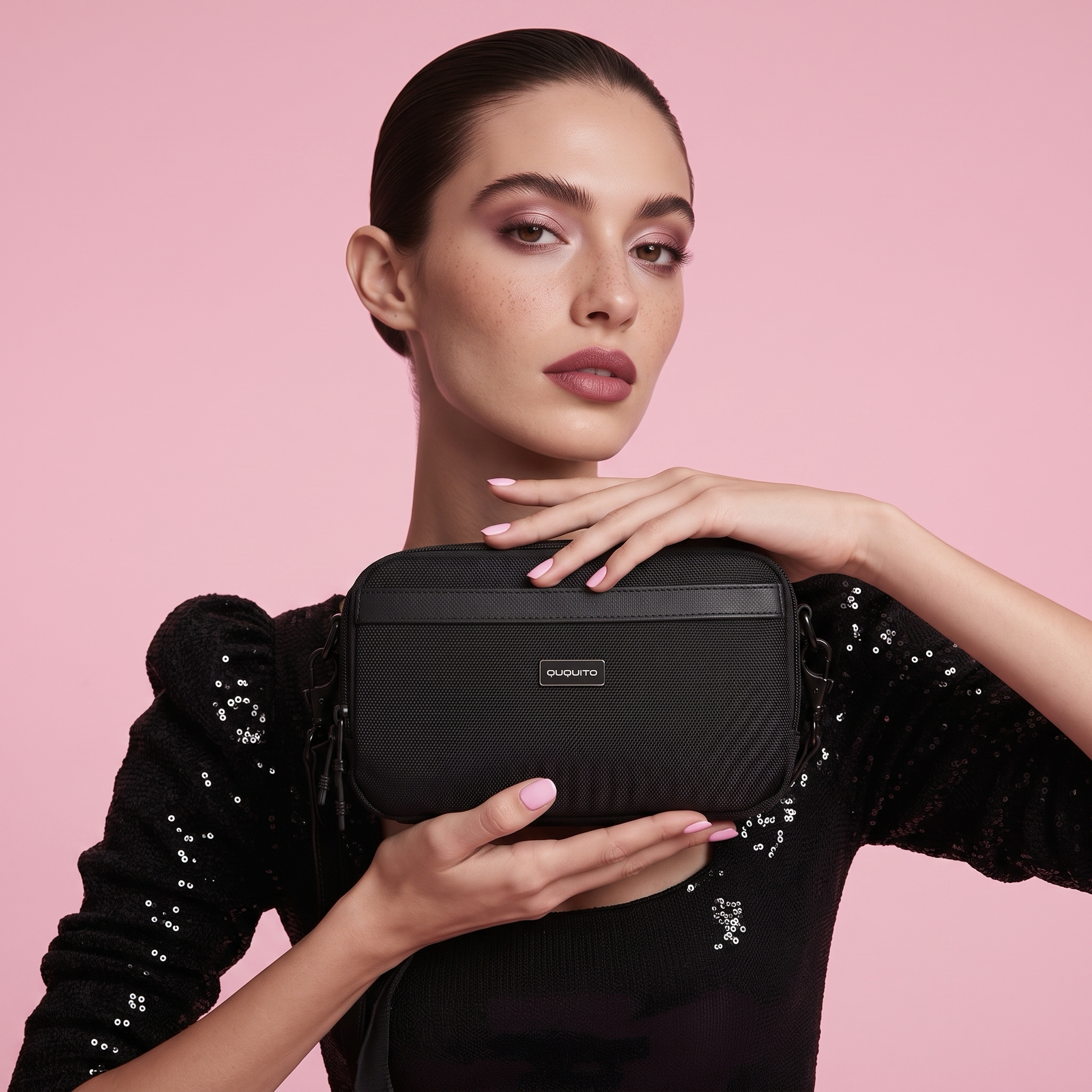 Q-VAIRO Ballistic Nylon & Genuine Leather Handbag