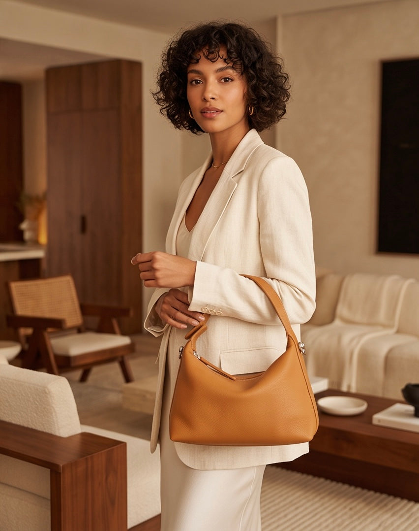 Q-VELLARA Genuine Leather Handbag for Women – Shoulder & Crossbody Messenger Bag