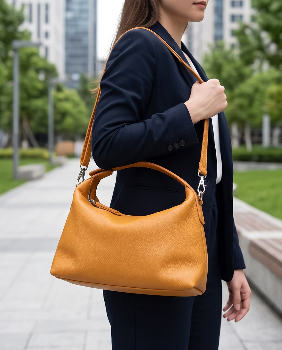 Q-VELLARA Genuine Leather Handbag for Women – Shoulder & Crossbody Messenger Bag