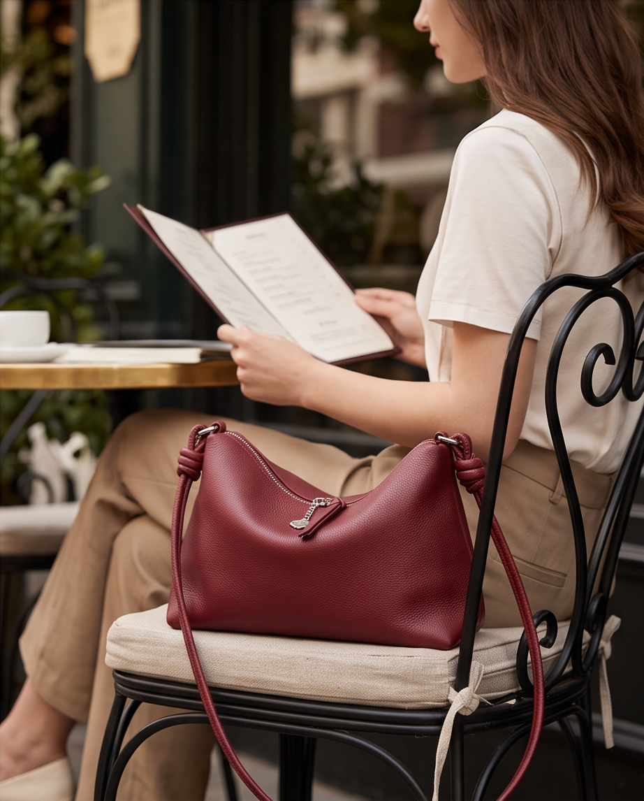 Q-BORSETTA Genuine Leather Handbag for Women – Shoulder, Crossbody & Messenger Bag