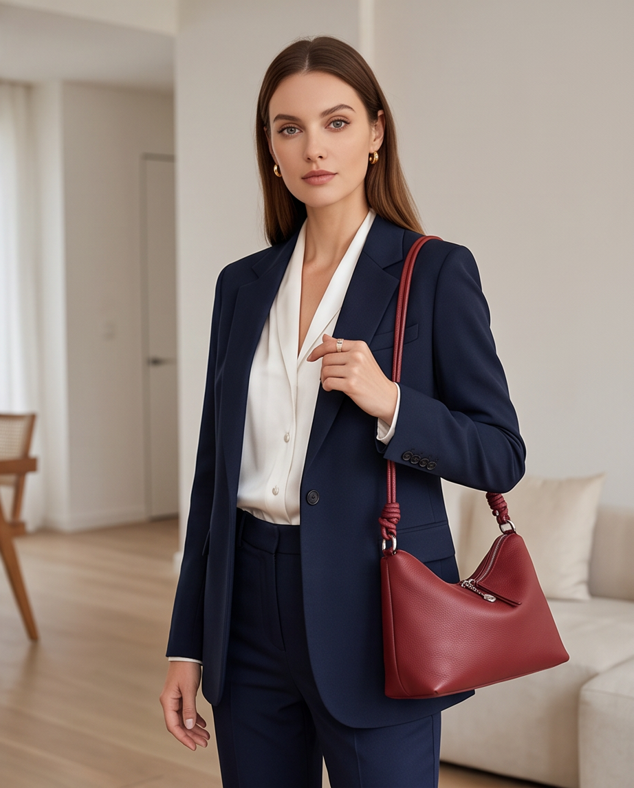 Q-BORSETTA Genuine Leather Handbag for Women – Shoulder, Crossbody & Messenger Bag
