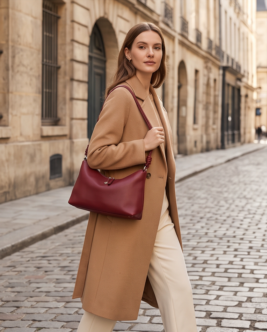 Q-BORSETTA Genuine Leather Handbag for Women – Shoulder, Crossbody & Messenger Bag