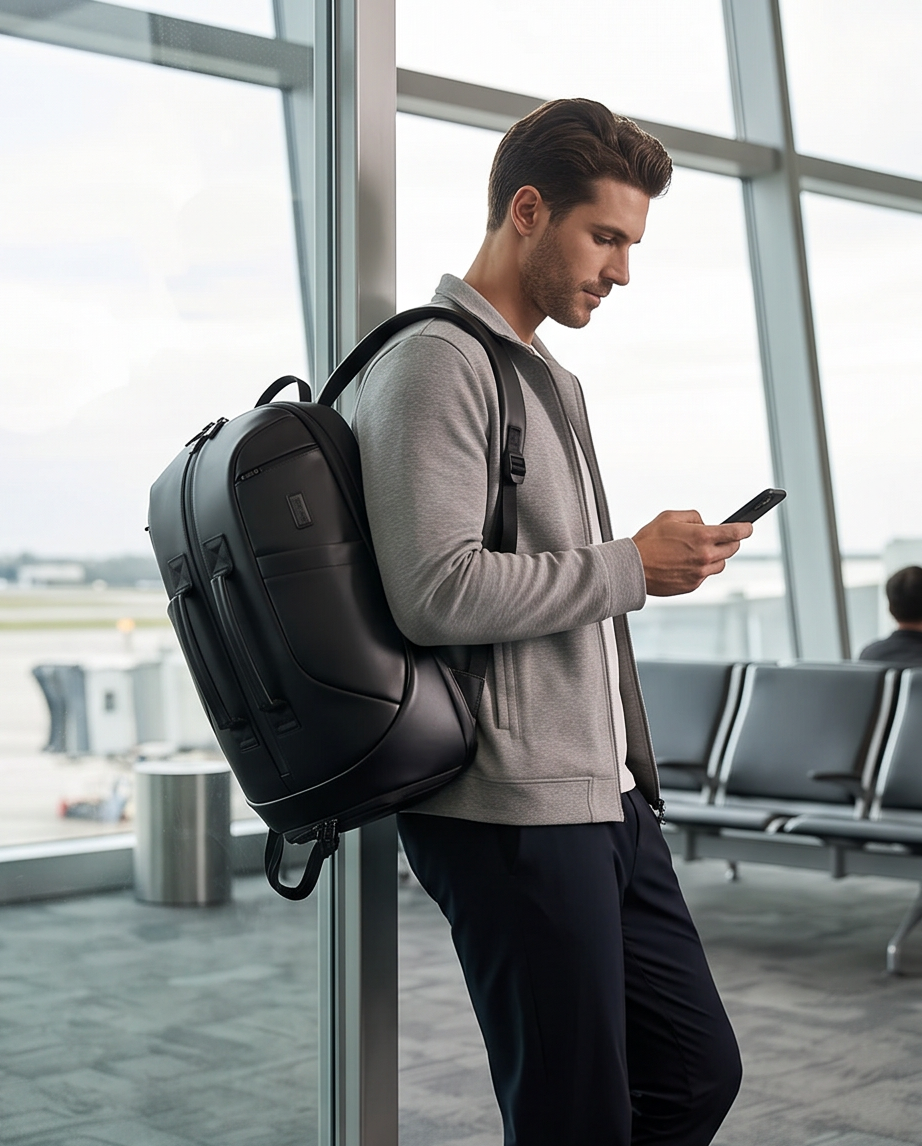 Q-GYM Waterproof PVC Backpack & Travel Duffel Bag – Large Capacity with USB Port & RFID