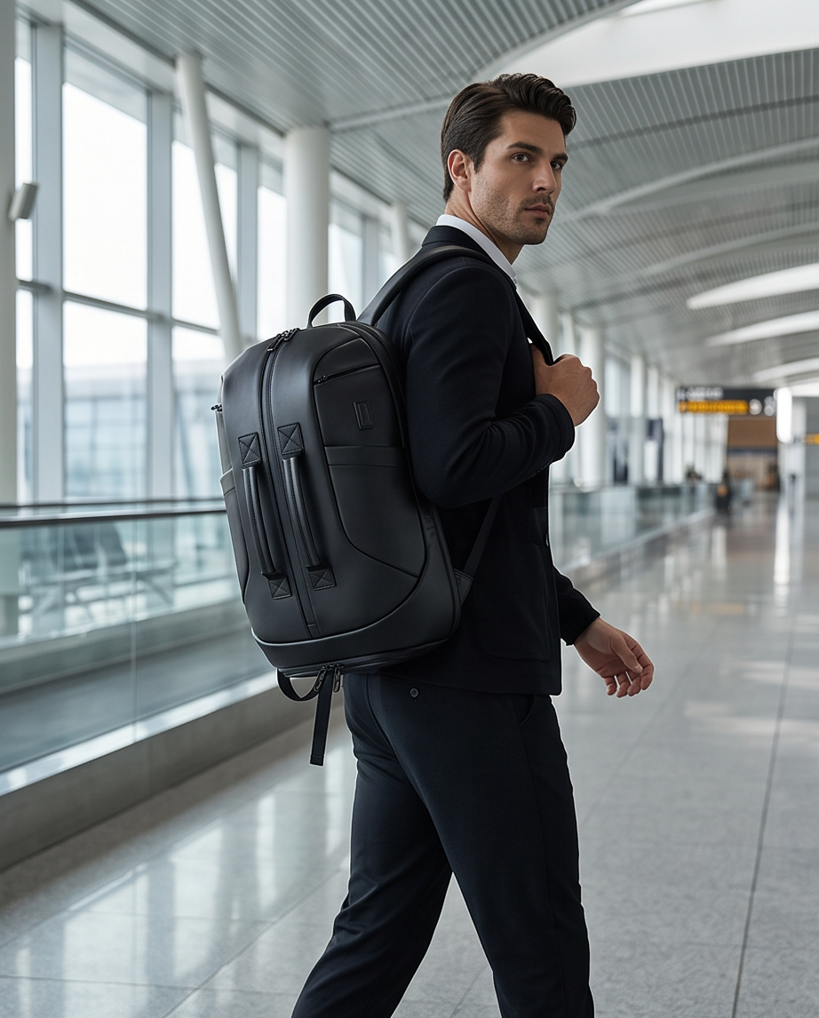 Q-GYM Waterproof PVC Backpack & Travel Duffel Bag – Large Capacity with USB Port & RFID