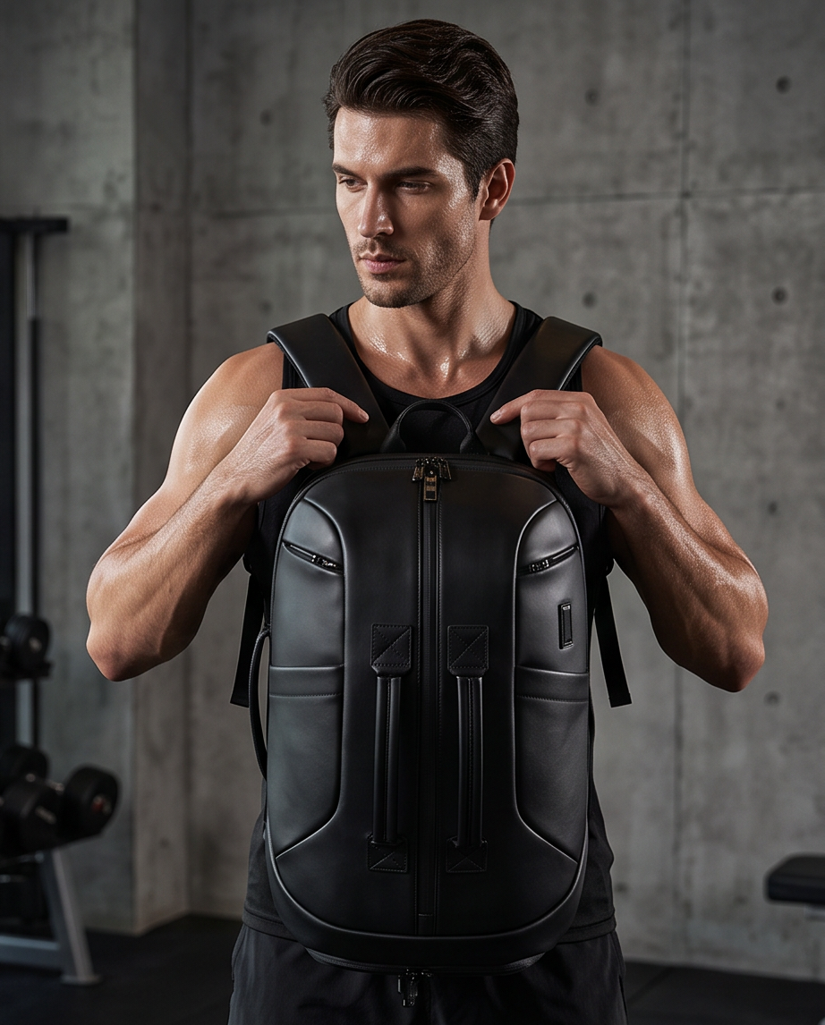 Q-GYM Waterproof PVC Backpack & Travel Duffel Bag – Large Capacity with USB Port & RFID
