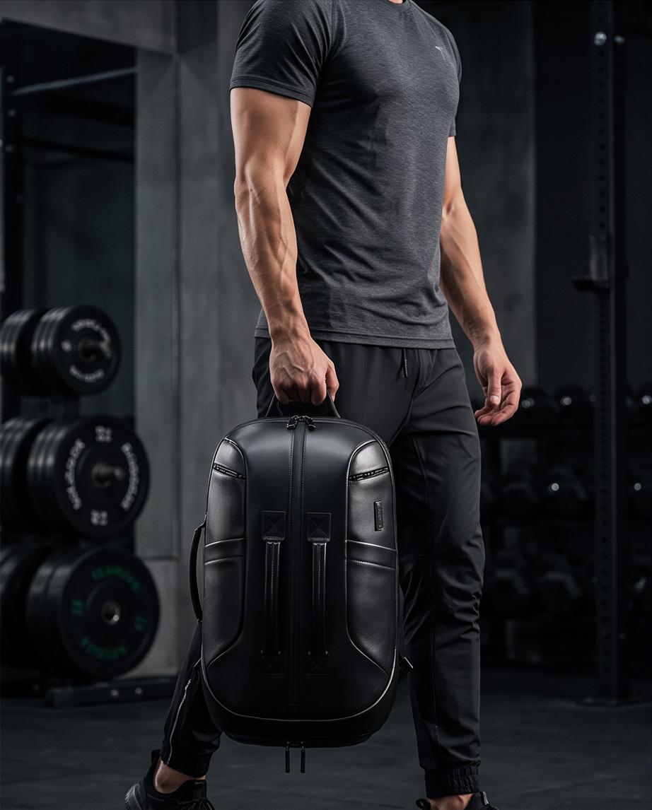 Q-GYM Waterproof PVC Backpack & Travel Duffel Bag – Large Capacity with USB Port & RFID