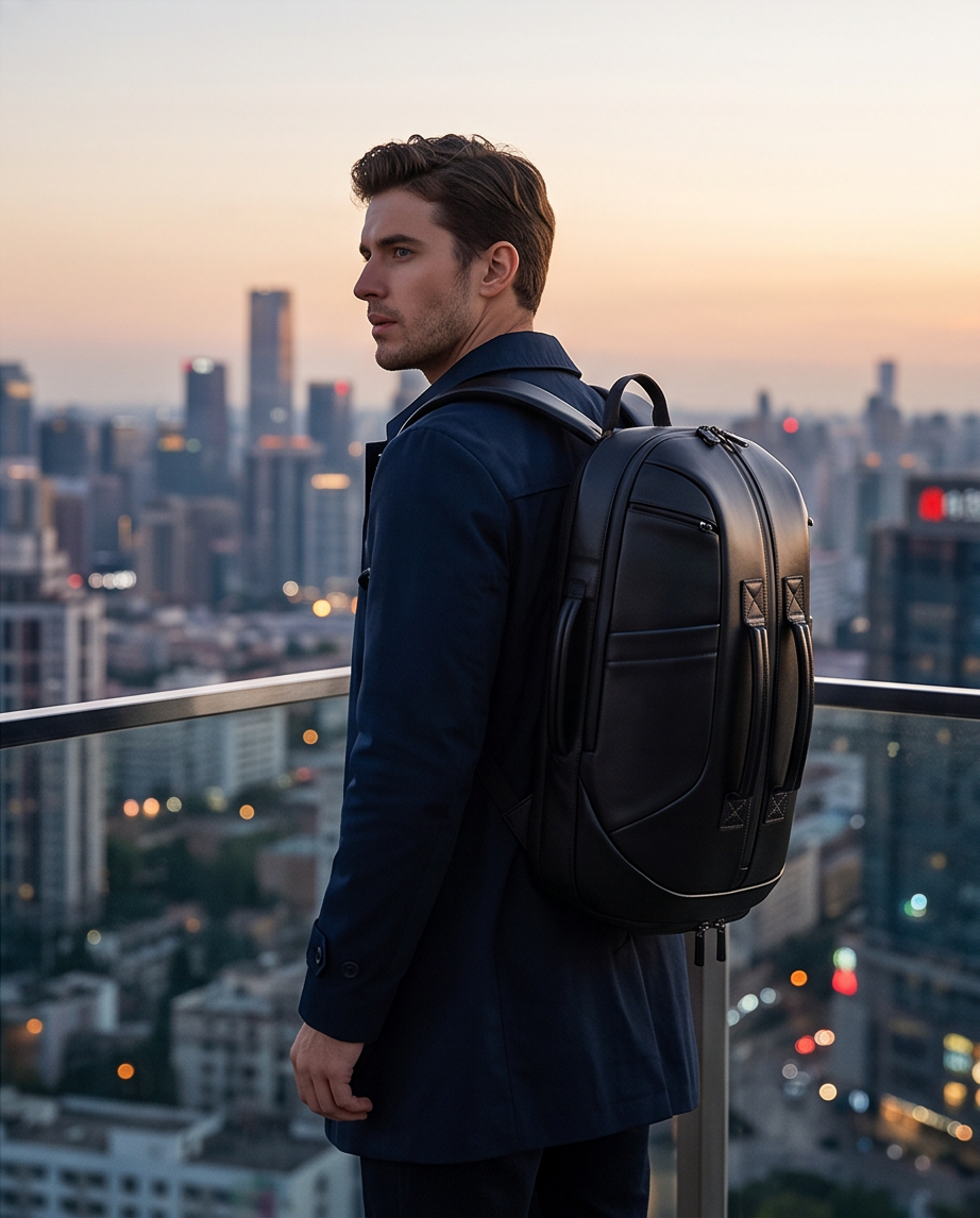 Q-GYM Waterproof PVC Backpack & Travel Duffel Bag – Large Capacity with USB Port & RFID