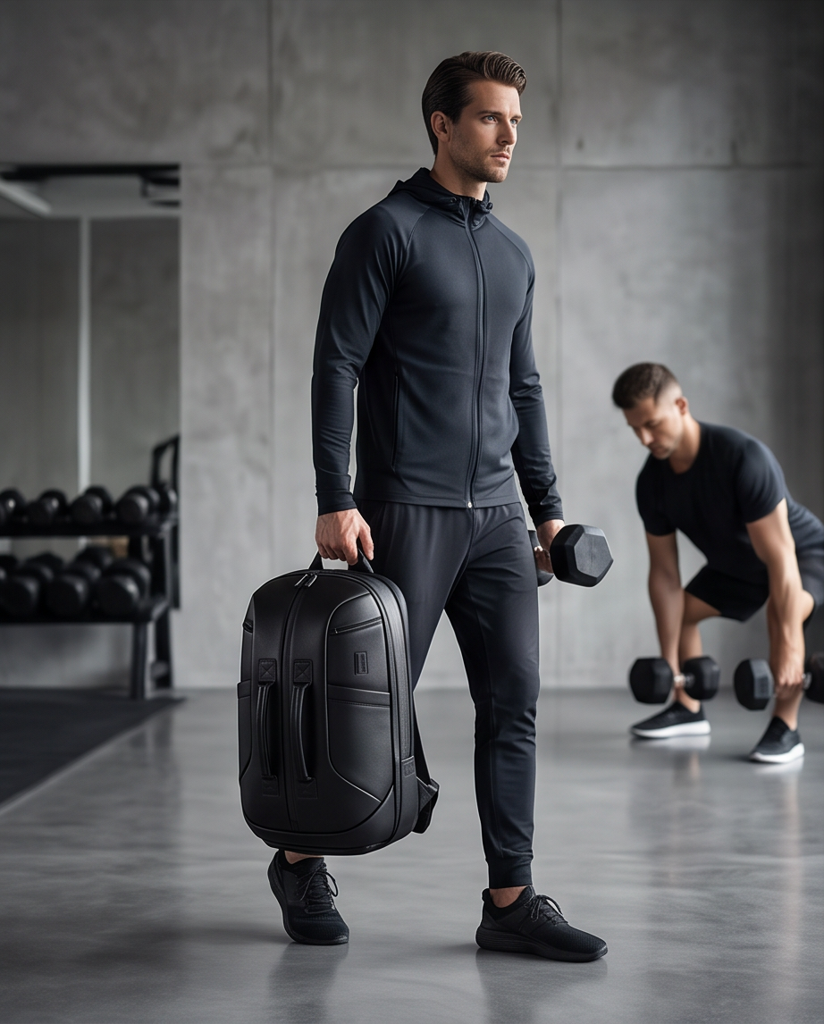 Q-GYM Waterproof PVC Backpack & Travel Duffel Bag – Large Capacity with USB Port & RFID