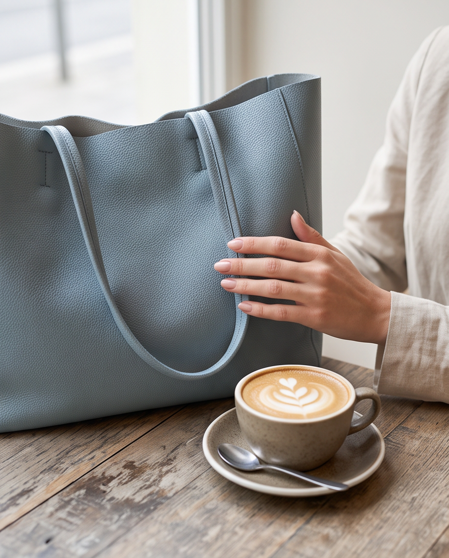Q-LUCE Handmade Genuine Leather Tote Bag for Women – Large Shoulder & Shopping Bag