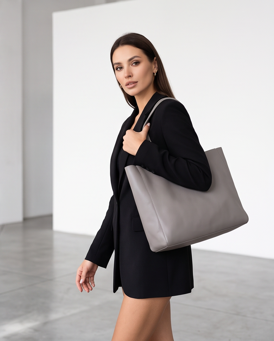 Q-LUCE Handmade Genuine Leather Tote Bag for Women – Large Shoulder & Shopping Bag