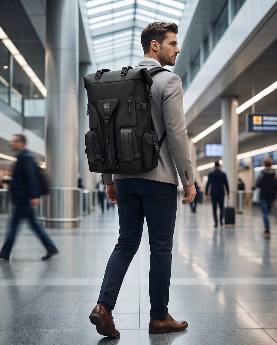 Q-STORMVAULT Waterproof Anti-Theft 46L Laptop Backpack for Men – USB Port & Ergonomic