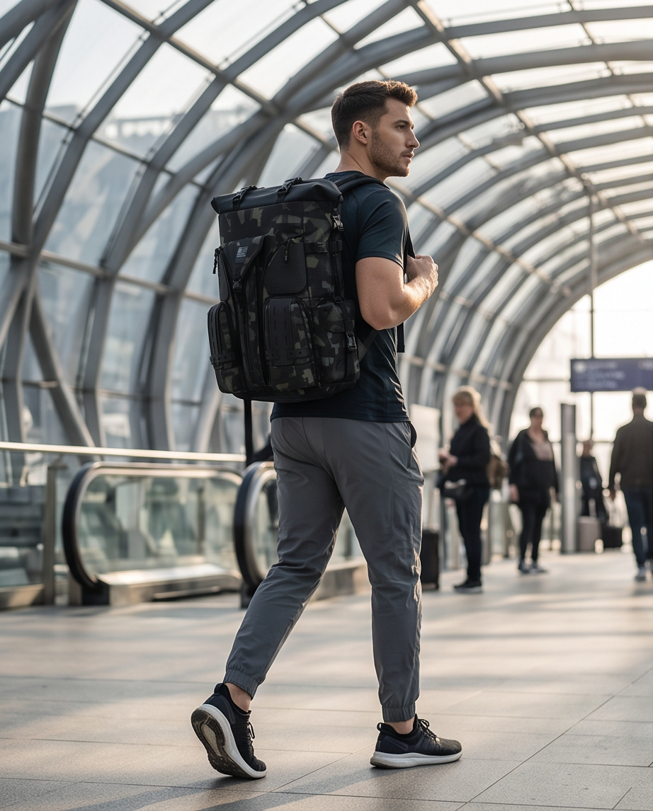 Q-STORMVAULT Waterproof Anti-Theft 46L Laptop Backpack for Men – USB Port & Ergonomic