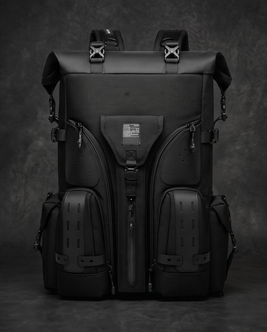 Q-STORMVAULT Waterproof Anti-Theft 46L Laptop Backpack for Men – USB Port & Ergonomic