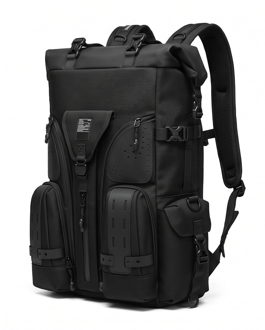 Q-STORMVAULT Waterproof Anti-Theft 46L Laptop Backpack for Men – USB Port & Ergonomic