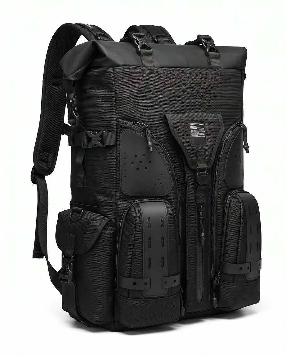 Q-STORMVAULT Waterproof Anti-Theft 46L Laptop Backpack for Men – USB Port & Ergonomic