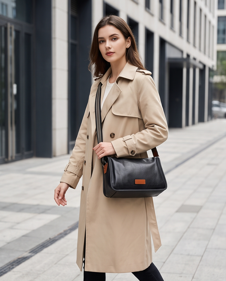 Q-NOVAX Genuine Leather Crossbody Bag for Women – Shoulder & Messenger Bag