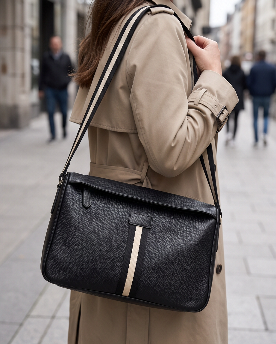Q-ARIA Vintage Genuine Leather Crossbody Sling Bag – Unisex Messenger Bag