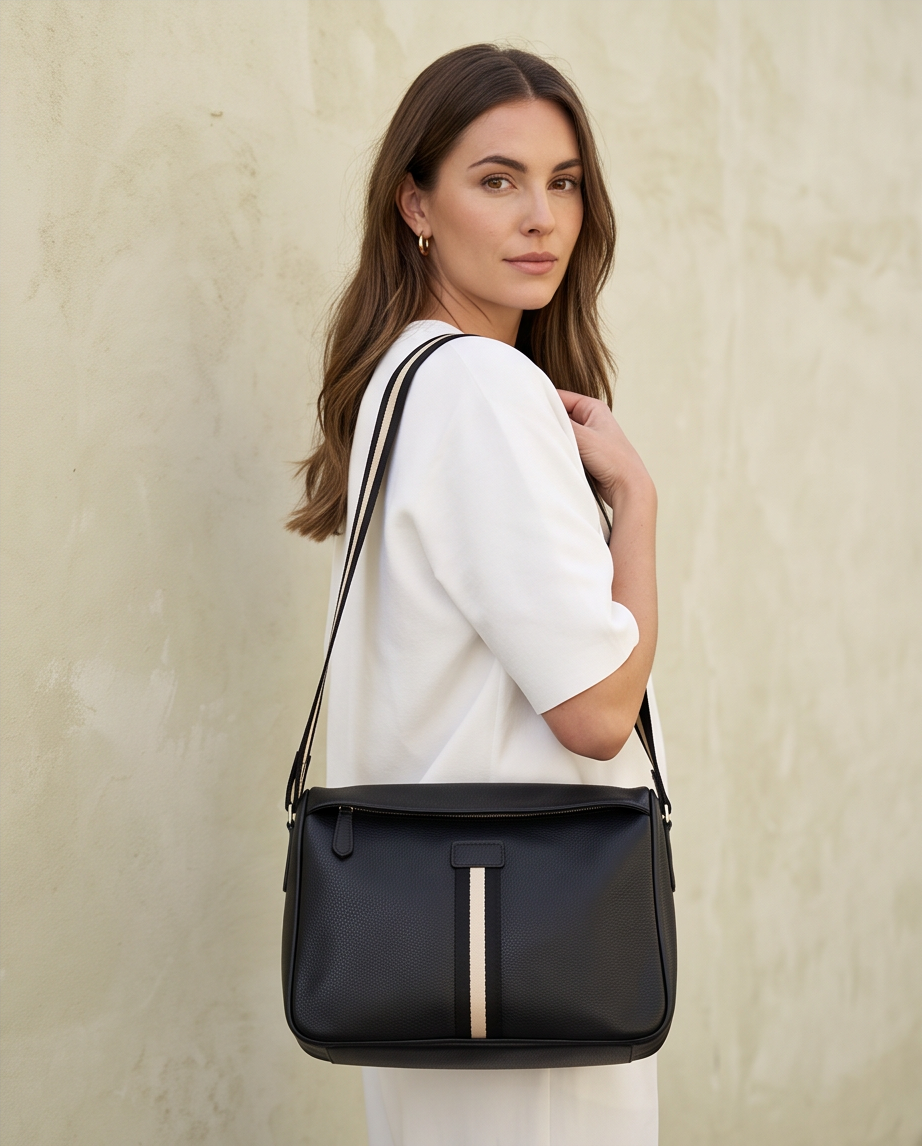 Q-ARIA Vintage Genuine Leather Crossbody Sling Bag – Unisex Messenger Bag