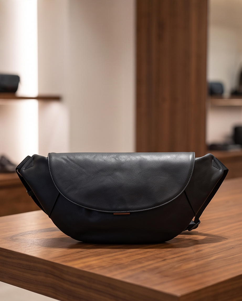 Q-COBRA Genuine Leather Crossbody Sling Bag for Men – Large Capacity Multi-Pocket