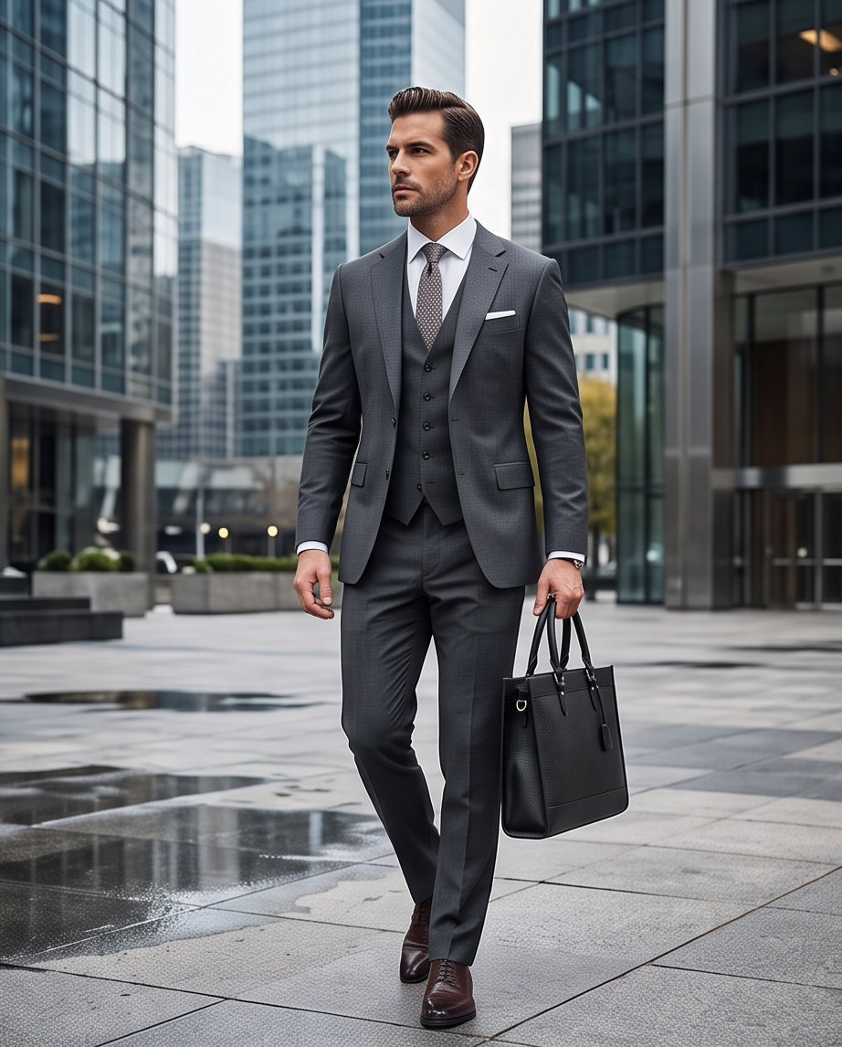 Q-METROSTYLE Genuine Leather Briefcase for Men – 15.6" Laptop Bag for Business & Travel