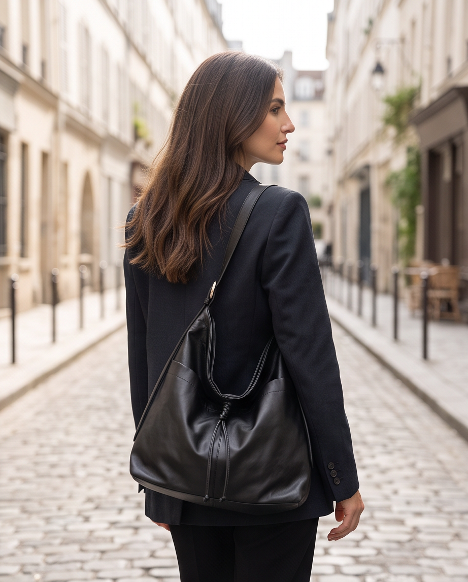 Q-FIORA Genuine Leather Shoulder Tote Bag for Women – Large Capacity Commuter Bag