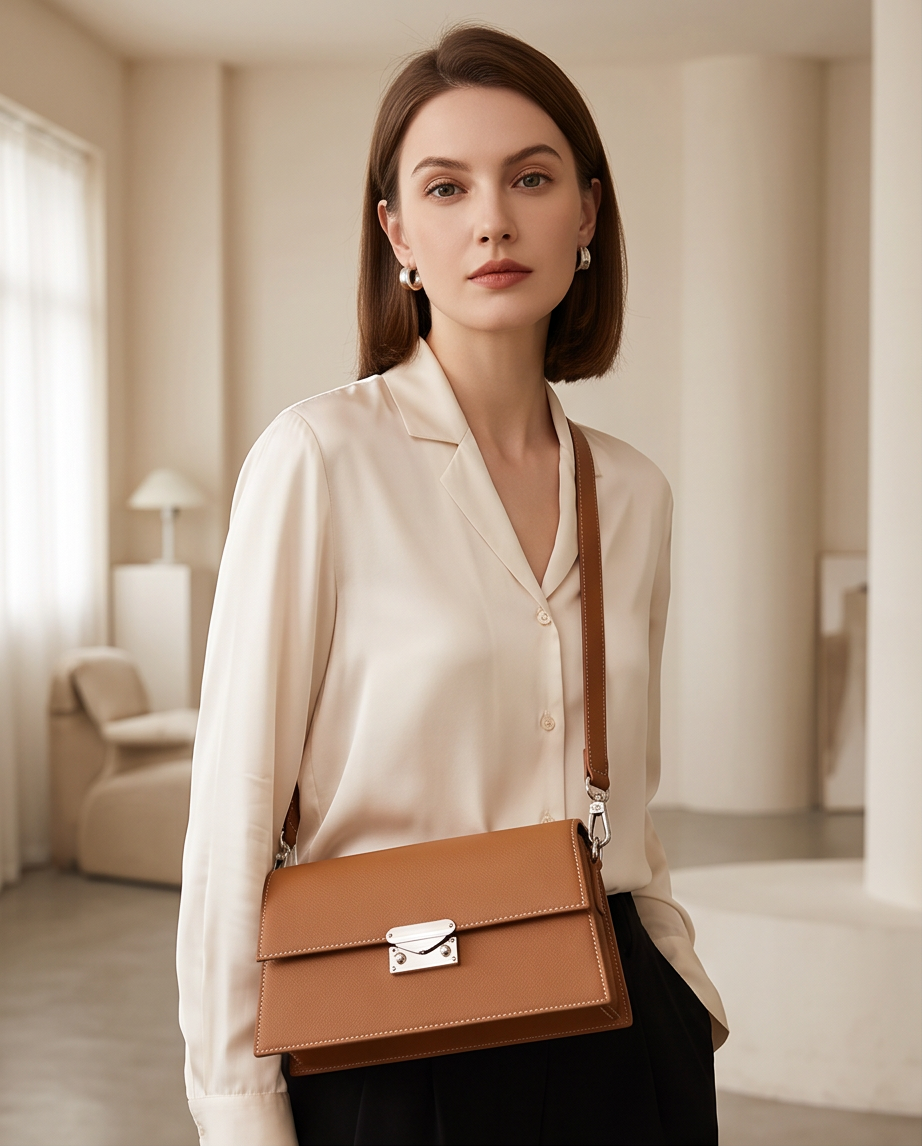 Q-SERA Genuine Leather Crossbody Bag for Women – Clutch, Shoulder & Armpit Bag