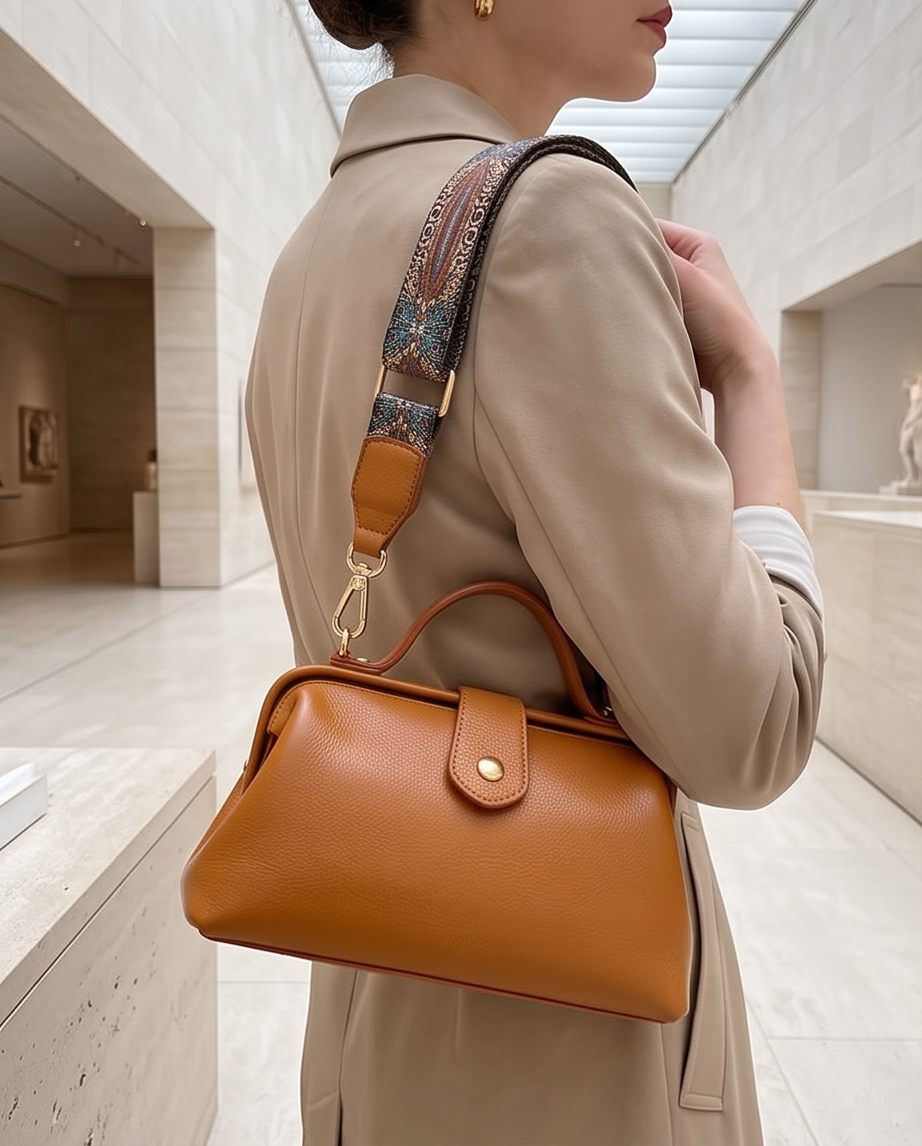 Q-DOLCE Genuine Leather Handbag for Women – Shoulder, Crossbody & Top Handle Bag