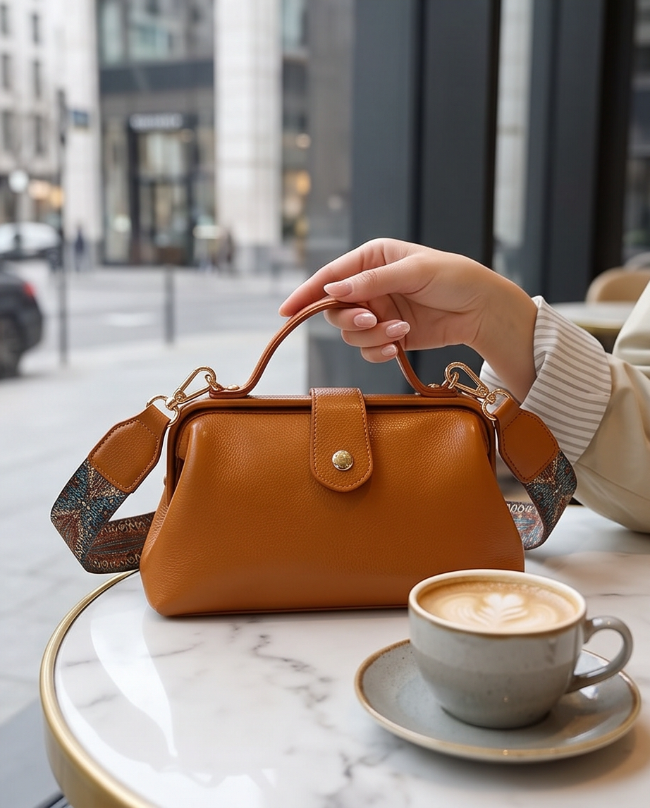 Q-DOLCE Genuine Leather Handbag for Women – Shoulder, Crossbody & Top Handle Bag