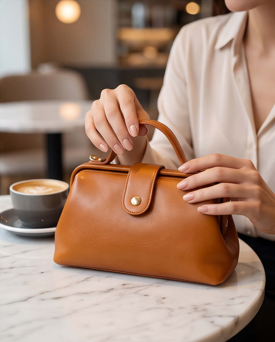 Q-DOLCE Genuine Leather Handbag for Women – Shoulder, Crossbody & Top Handle Bag
