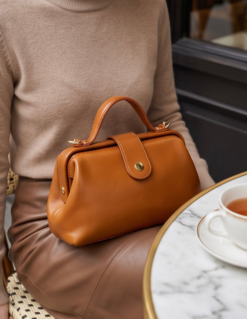 Q-DOLCE Genuine Leather Handbag for Women – Shoulder, Crossbody & Top Handle Bag