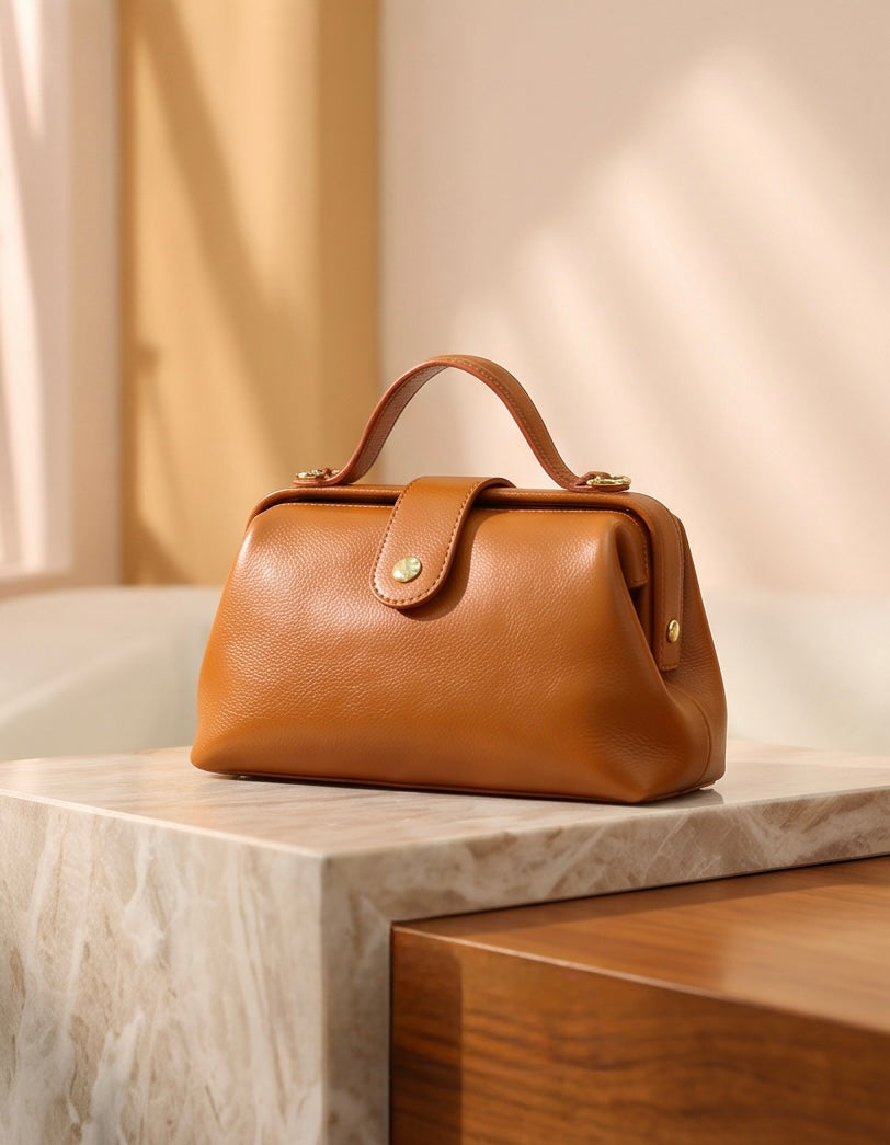 Q-DOLCE Genuine Leather Handbag for Women – Shoulder, Crossbody & Top Handle Bag