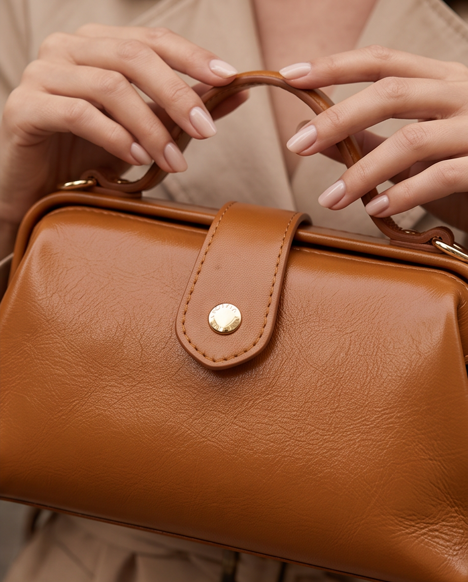Q-DOLCE Genuine Leather Handbag for Women – Shoulder, Crossbody & Top Handle Bag