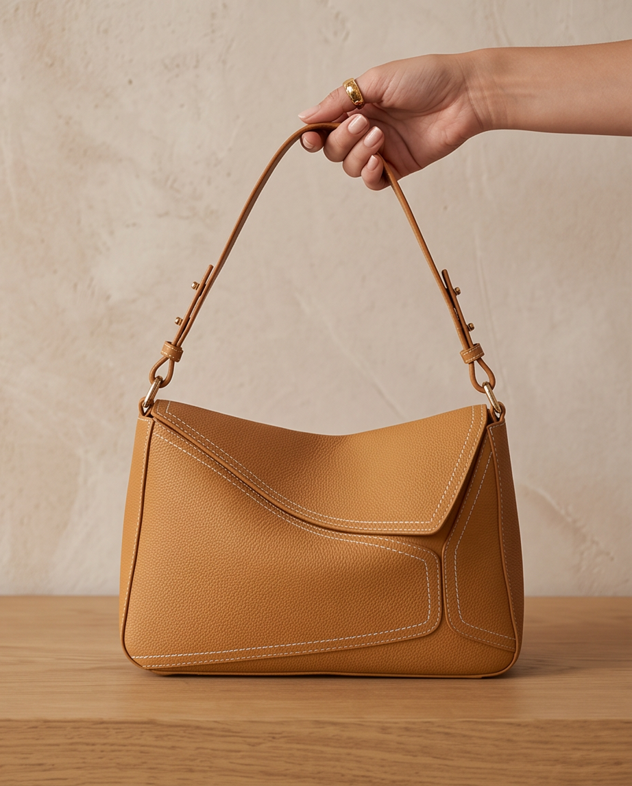 Q-AMARA Genuine Leather Handbag for Women – Dual Strap Shoulder & Crossbody Bag