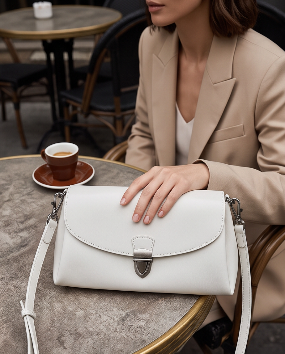 Q-ROSA Genuine Leather Crossbody Bag for Women – Buckle Closure Clutch & Shoulder Bag
