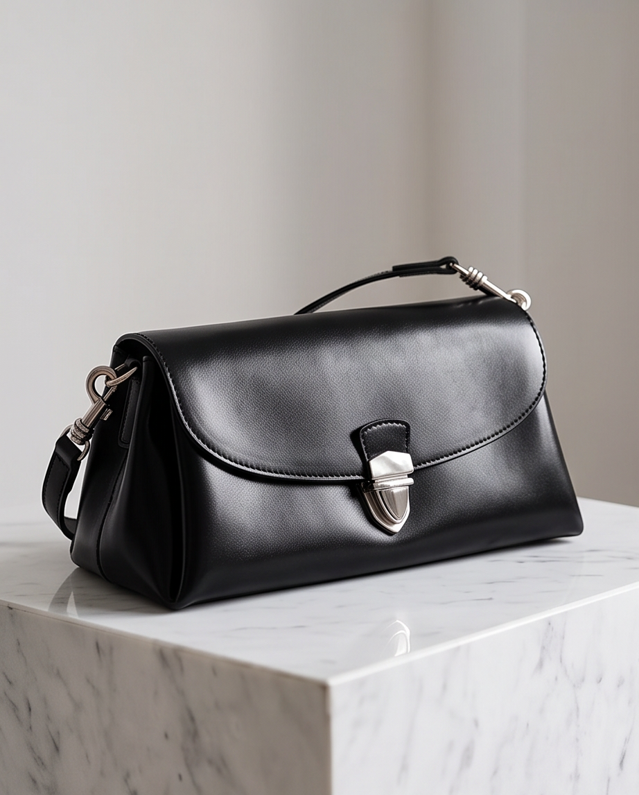 Q-ROSA Genuine Leather Crossbody Bag for Women – Buckle Closure Clutch & Shoulder Bag