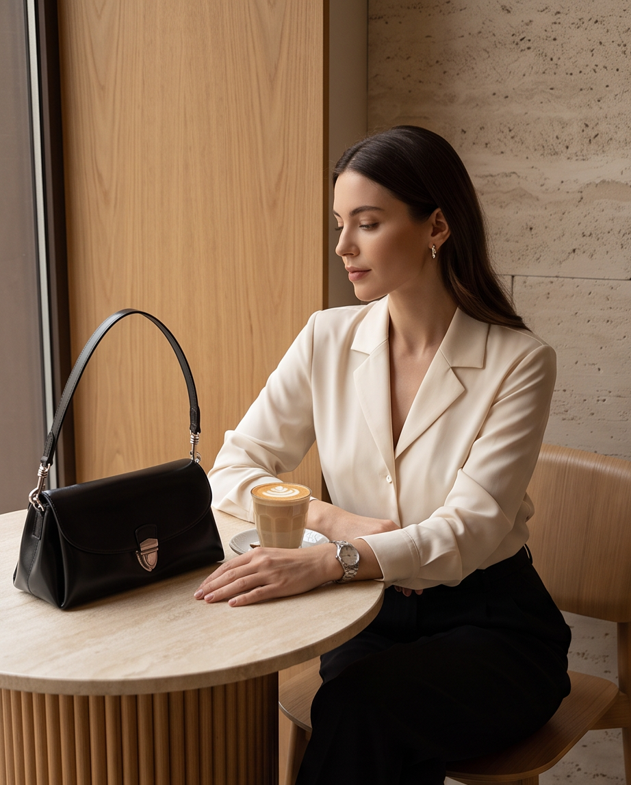 Q-ROSA Genuine Leather Crossbody Bag for Women – Buckle Closure Clutch & Shoulder Bag