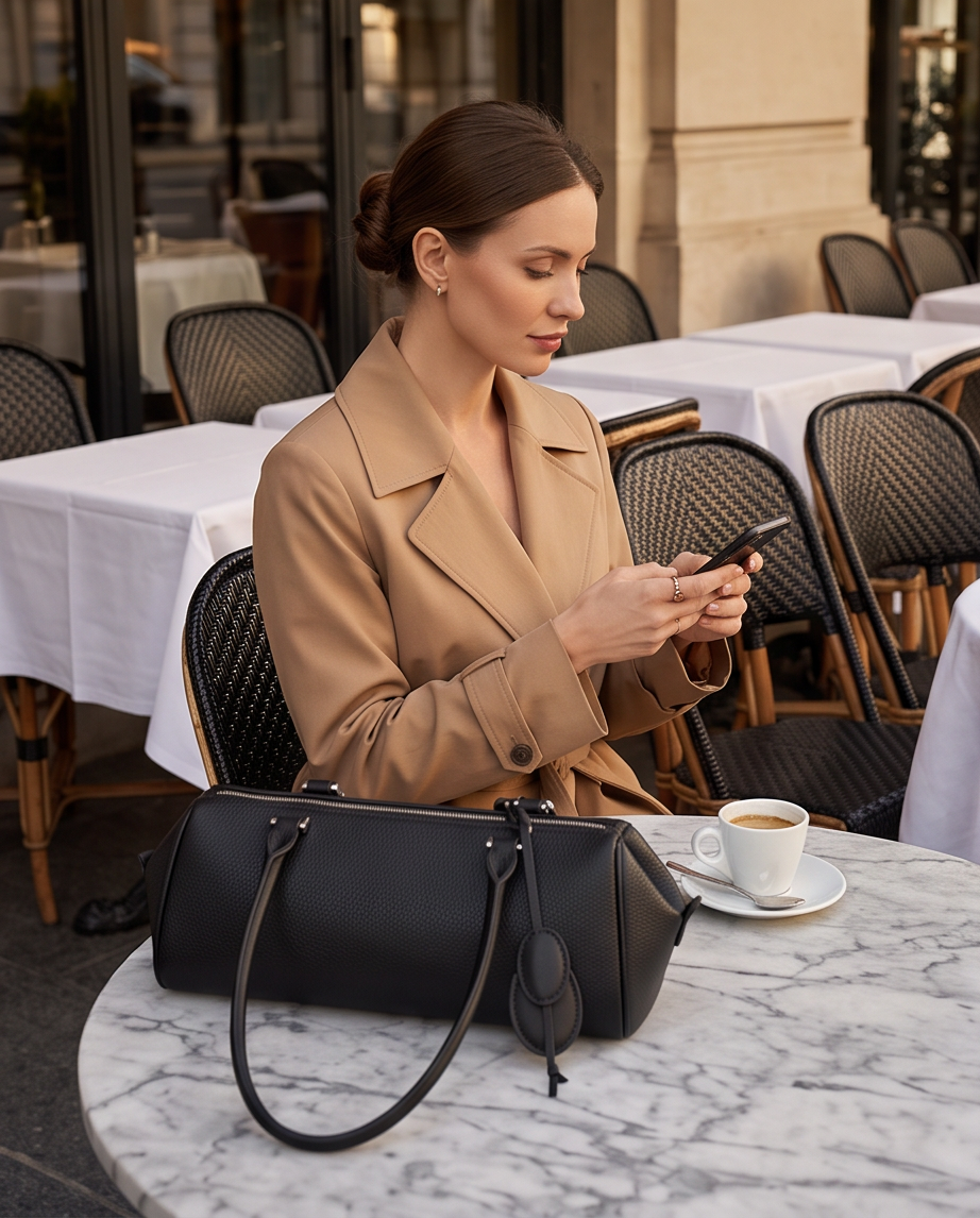 Q-CHIARA Genuine Leather Luxury Handbag for Women – Hand-Braided Handle Shoulder Bag