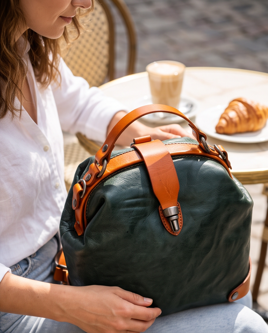 Q-MYSTERIOUS Retro Women's Genuine Leather Backpack | Convertible Shoulder Bag