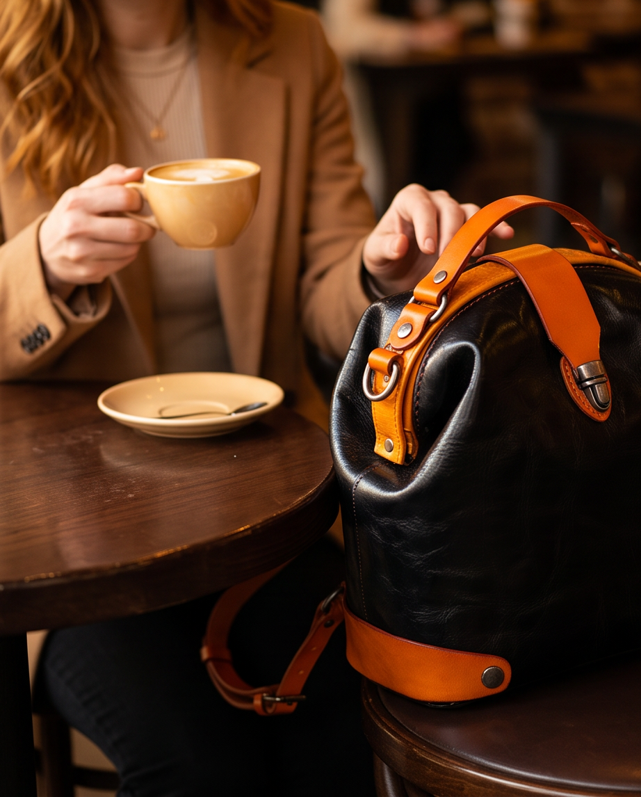 Q-MYSTERIOUS Retro Women's Genuine Leather Backpack | Convertible Shoulder Bag