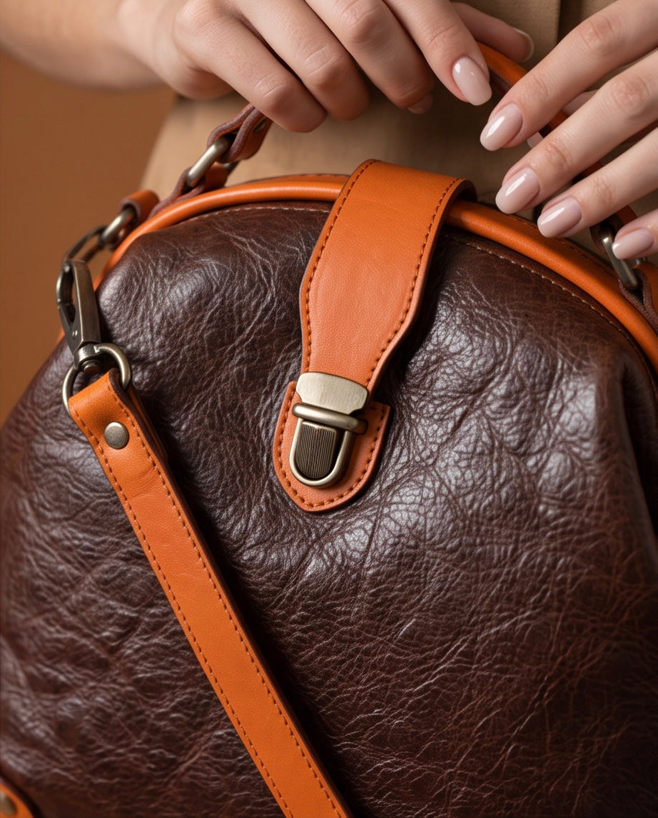 Q-MYSTERIOUS Retro Women's Genuine Leather Backpack | Convertible Shoulder Bag