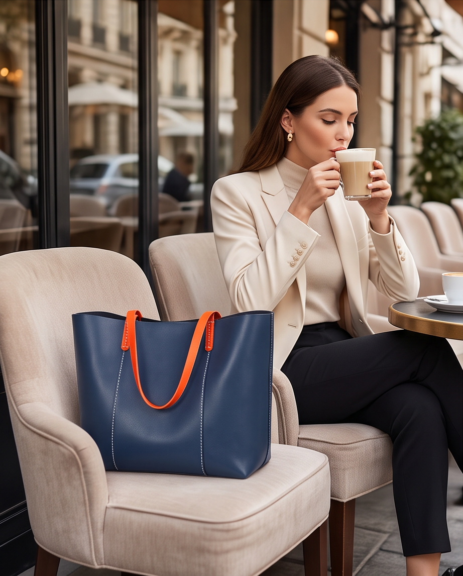 Q-SETA Women's High-End Genuine Leather Tote Bag | Large Capacity Shoulder Bag